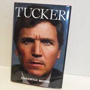 Tucker Carlson Medium Black White Blue Reading Book